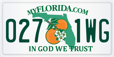 FL license plate 0271WG