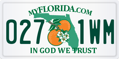 FL license plate 0271WM