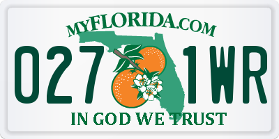 FL license plate 0271WR