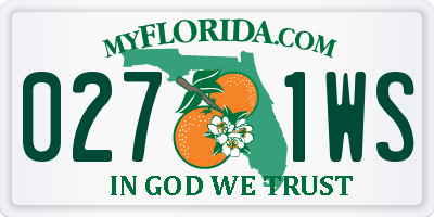 FL license plate 0271WS