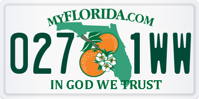 FL license plate 0271WW