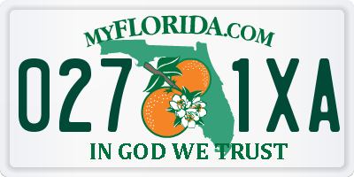 FL license plate 0271XA