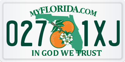 FL license plate 0271XJ