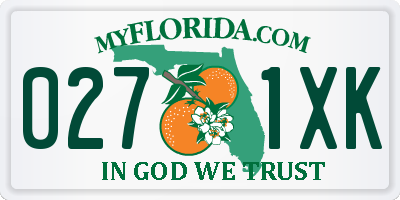 FL license plate 0271XK