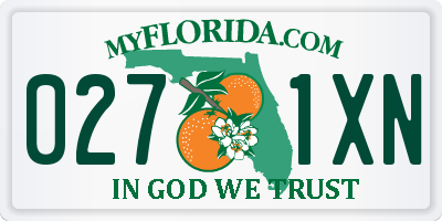 FL license plate 0271XN