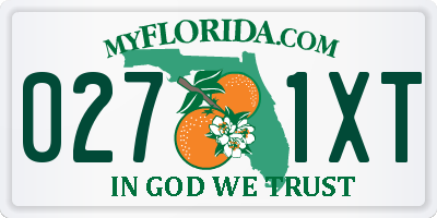 FL license plate 0271XT
