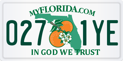 FL license plate 0271YE