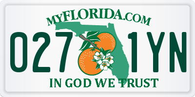 FL license plate 0271YN