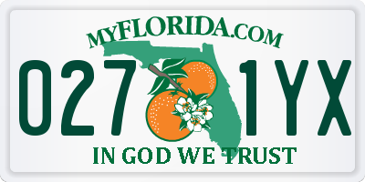 FL license plate 0271YX