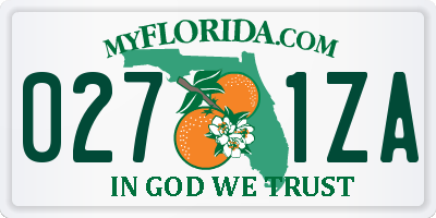 FL license plate 0271ZA