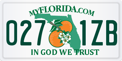 FL license plate 0271ZB