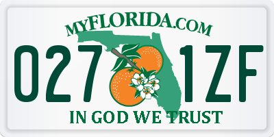 FL license plate 0271ZF