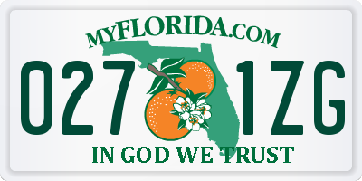 FL license plate 0271ZG