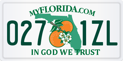 FL license plate 0271ZL