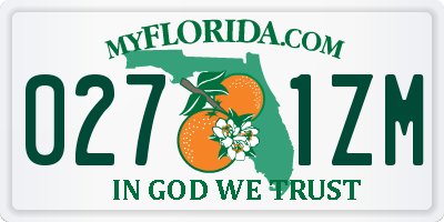 FL license plate 0271ZM