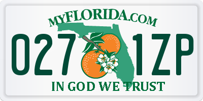 FL license plate 0271ZP