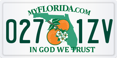 FL license plate 0271ZV