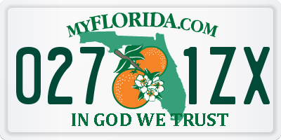 FL license plate 0271ZX