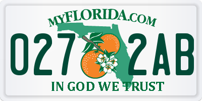 FL license plate 0272AB