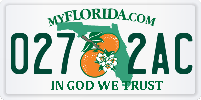FL license plate 0272AC