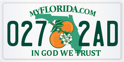FL license plate 0272AD