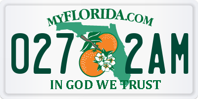 FL license plate 0272AM