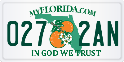 FL license plate 0272AN