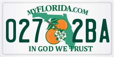 FL license plate 0272BA