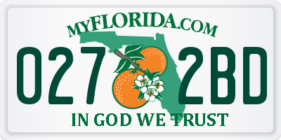 FL license plate 0272BD