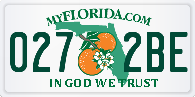 FL license plate 0272BE