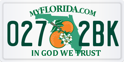 FL license plate 0272BK