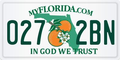 FL license plate 0272BN