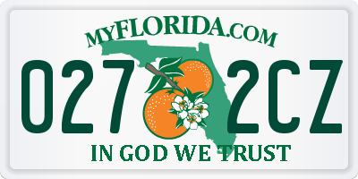 FL license plate 0272CZ