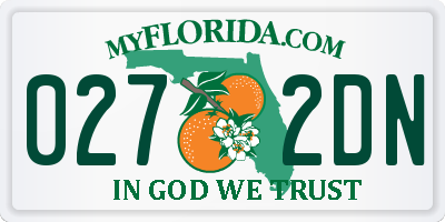 FL license plate 0272DN