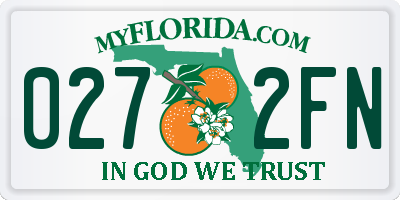 FL license plate 0272FN