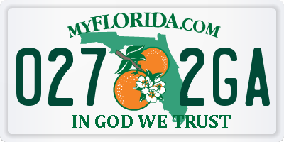 FL license plate 0272GA