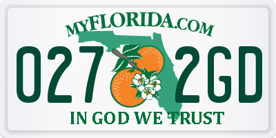 FL license plate 0272GD