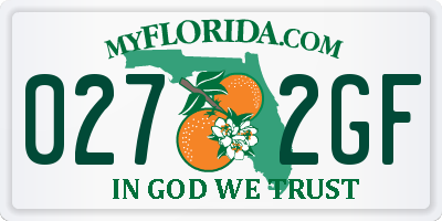 FL license plate 0272GF