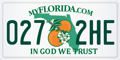 FL license plate 0272HE