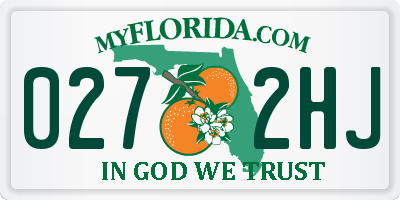 FL license plate 0272HJ