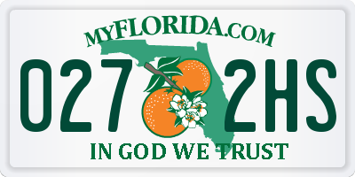FL license plate 0272HS