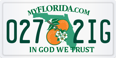 FL license plate 0272IG