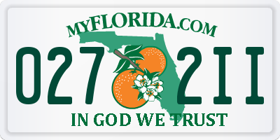 FL license plate 0272II