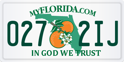 FL license plate 0272IJ