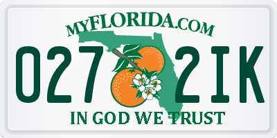 FL license plate 0272IK