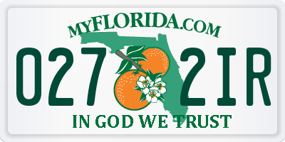 FL license plate 0272IR