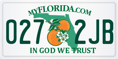 FL license plate 0272JB
