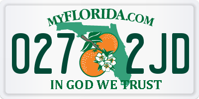 FL license plate 0272JD