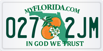 FL license plate 0272JM