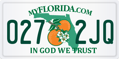 FL license plate 0272JQ